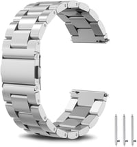 SUNDAREE Ezüst Okosóra Szíj - Prémium Csereszíj Okosórákhoz, Kompatibilis Modell SXG-SILVER-SZ, Könnyű Fém Kivitel 3