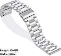 SUNDAREE Ezüst Okosóra Szíj - Prémium Csereszíj Okosórákhoz, Kompatibilis Modell SXG-SILVER-SZ, Könnyű Fém Kivitel 4