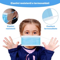 Sundeer 50db Gyermek Sebészeti Maszk, Olasz Gyártás, CE Tanúsított, BFE 99%, Latex Mentes 2