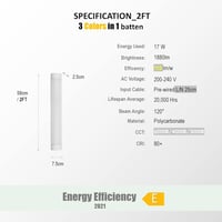 Sundertech LED Batten 60cm Meleg/Semleges/Hideg Fehér Választható Konyha Garázs 6