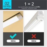 Sundertech LED Batten 60cm Meleg/Semleges/Hideg Fehér Választható Konyha Garázs 3