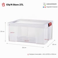Sundis 27 l vysokokapacitný úložný box vhodný na potraviny s vekom na klipy 2
