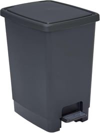 SUNDIS 30L pedálos szemeteskosár fekete-szürke újrahasznosított műanyag 1