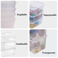 Cutie de depozitare transparentă Sundis Clear Box cu capac, set de 5 bucăți, 46 L, recipient din plastic stivuibil 3
