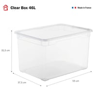 Cutie de depozitare transparentă Sundis Clear Box cu capac, set de 5 bucăți, 46 L, recipient din plastic stivuibil 2