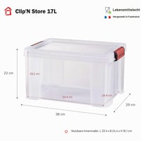 Sundis Clip'N Store 17L prozirna plastična kutija za pohranu, set od 3 komada — Na kutu jedne kutije nalazi se jedva vidljiva pukotina (stanje: vidi 2. sliku) 4