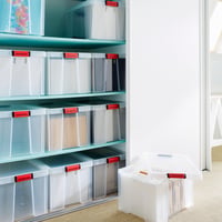 Sundis Clip'N Store Plastový úložný box s vekom 45 l, priehľadný, so západkami, 1 ks 8