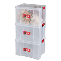 Sundis Clip'N Store Plastový úložný box s vekom 45 l, priehľadný, so západkami, 1 ks 3