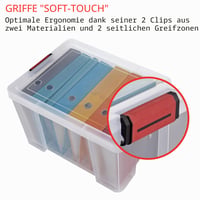 Sundis Clip'N Store Plastový úložný box s vekom 45 l, priehľadný, so západkami, 1 ks 7
