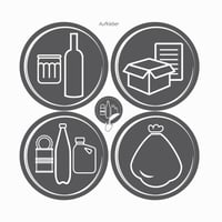 Sundis Green Bin kôš na triedený odpad 50 l s výklopným vekom, hranatý kôš z recyklovaného plastu do interiéru, kuchyne, kancelárie a garáže 6