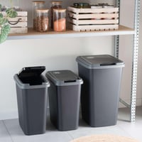 Sundis Green Bin kôš na triedený odpad 50 l s výklopným vekom, hranatý kôš z recyklovaného plastu do interiéru, kuchyne, kancelárie a garáže 5