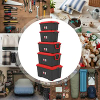 Sundis Locker set kutija za pohranu s poklopcem, 75 L, 3 komada, reciklirana plastika, s kopčom, složive, za radionicu i garažu 4