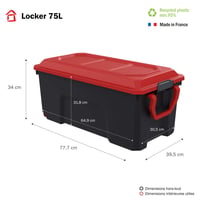 Sundis Locker set kutija za pohranu s poklopcem, 75 L, 3 komada, reciklirana plastika, s kopčom, složive, za radionicu i garažu 2