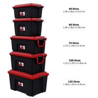 Sundis Locker set kutija za pohranu s poklopcem, 75 L, 3 komada, reciklirana plastika, s kopčom, složive, za radionicu i garažu 6