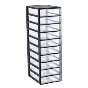 Turn de depozitare Sundis Orgamix cu 10 sertare transparente din plastic pentru documente format A4, organizator de birou