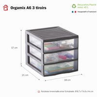 Stolný plastový organizér Sundis Orgamix so 3 zásuvkami, formát A6, sivý – s miernymi škrabancami — Mierne škrabance na výrobku (stav: pozri 2. obrázok) 5