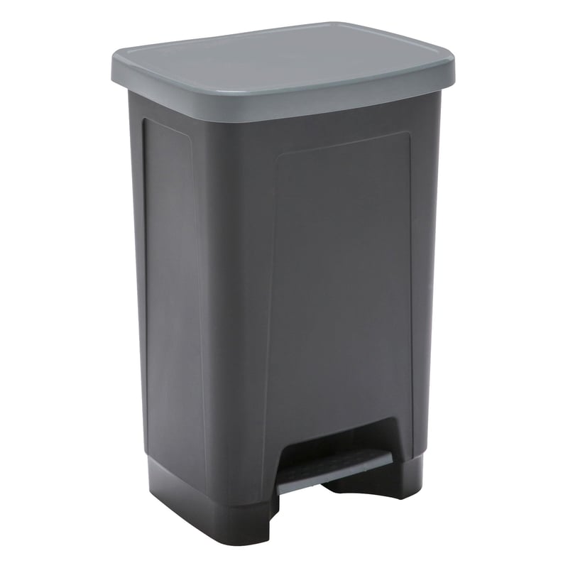 Pedálový odpadkový kôš do kuchyne Sundis StepBin 50 litrov, čierno-antracitový, recyklovaný plast, 40x33x57,5 cm
