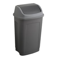 Coș de gunoi cu capac basculant Sundis Swing, 50 litri, din plastic reciclat, gri-negru, pentru colectarea deșeurilor din bucătărie și birou 1
