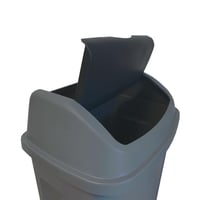 Coș de gunoi cu capac basculant Sundis Swing, 50 litri, din plastic reciclat, gri-negru, pentru colectarea deșeurilor din bucătărie și birou 3