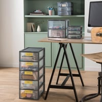 Sundis Tag Tower műanyag fiókos tároló, 2 fiókkal, A4-es — hibás, részben működik: alsó polcs hátulján törés (állapot: lásd a 2. képet) 4