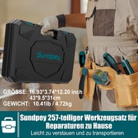 Sundpey 257 részes szerszámkészlet kék szerszámosládával, racsni és dugókulccsal 5
