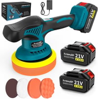 SundpeyPRO 21V akkus polír gép 8 fokozatú 6000 ford perc 2x4000 mAh autó fényezés polírozás viaszolás karceltávolítás kék-fekete 1