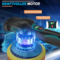 SundpeyPRO 21V akkus polír gép 8 fokozatú 6000 ford perc 2x4000 mAh autó fényezés polírozás viaszolás karceltávolítás kék-fekete 2