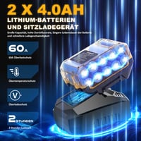 Akumulátorový príklepový vŕtací skrutkovač SundpeyPRO 21V, 120Nm, bezuhlíkový motor, 2x 4Ah batéria, 20+3 stupne krútiaceho momentu, 13mm skľučovadlo, 2 rýchlosti, 35-dielna súprava príslušenstva 4