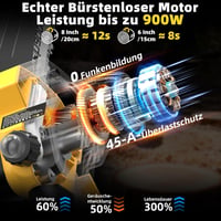 Mini ferăstrău cu lanț cu acumulator SundpeyPRO, 8000 mAh, motor fără perii, 6 și 8 inch, lubrifiere automată, întinzător de lanț fără unelte, pentru tăierea crengilor 3