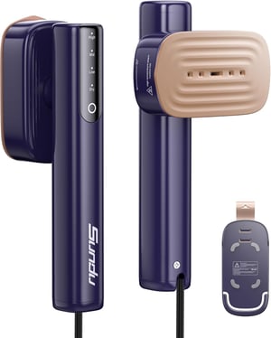 Sundu 1200 W hordozható utazó gőzölős vasaló, érintésvezérlés, LED kijelző, 2,4 m kábel - kék