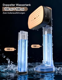 Sundu utazó gőzölős vasaló, 2 víztartály (180 ml + 100 ml), 24 g/perc, érintésvezérlés, LED kijelző - fekete 5