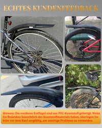 Súprava blatníkov na bicykel SUNFATT pre 24-29 palcové MTB a E-biky, montáž bez vŕtania, nastaviteľná ochrana pred striekajúcou vodou vpredu aj vzadu, pre bicykle bez V-brzdy 7