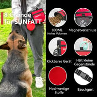 SUNFATT Kutyacsemege táska mágneses zárral, állítható öv és klip, tréning 2