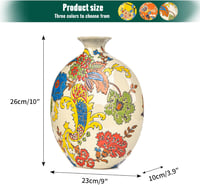 Sungmor Zománcozott Porcelán Váza Kézzel Faragott Kerámia Virágváza - Beige & Flower 6
