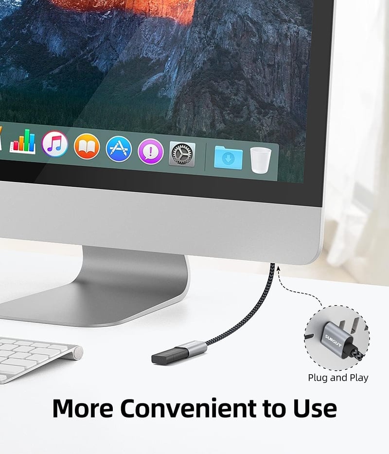 SUNGUY USB 3.0 hosszabbító kábel 0,5m szürke - 5Gbps flash meghajtó hub merevlemez