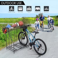 Suport pentru biciclete Sunix pentru 3 biciclete cu coș de depozitare și cârlige - negru 5