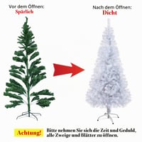 Umelý vianočný stromček SunJas 150 cm biely PVC so stojanom, 400 vetvičiek, vianočná dekorácia, vnútorný stromček 8