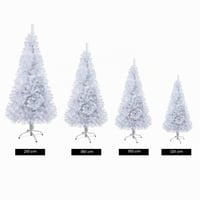 Umelý vianočný stromček SunJas 150 cm biely PVC so stojanom, 400 vetvičiek, vianočná dekorácia, vnútorný stromček 7