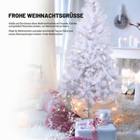 Umelý vianočný stromček SunJas 150 cm biely PVC so stojanom, 400 vetvičiek, vianočná dekorácia, vnútorný stromček 4