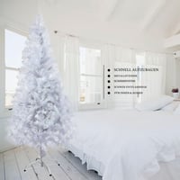 Umelý vianočný stromček SunJas 150 cm biely PVC so stojanom, 400 vetvičiek, vianočná dekorácia, vnútorný stromček 3