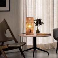 SUNLLOK Boho Éjjeli Lámpa Fa Talppal - Retro Rattan Asztali Lámpa Hálószobába, Vintage Bambusz Olvasólámpa Nappaliba, Gyerekszobába, Irodába 6