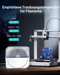 Sušička filamentu SUNLU S1 Plus so vstavaným cirkulačným ventilátorom, kompatibilná s PLA/PETG/TPU, pre 1,75 mm/2,85 mm/3,00 mm struny, biela 6