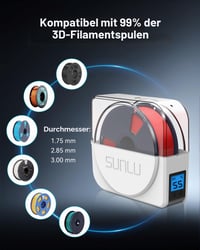 Sušička filamentu SUNLU S1 Plus so vstavaným cirkulačným ventilátorom, kompatibilná s PLA/PETG/TPU, pre 1,75 mm/2,85 mm/3,00 mm struny, biela 5