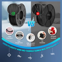 SUNLU TPU filament 1,75 mm, 3 kg, čierny, 95A flexibilná struna pre 3D tlačiarne FDM, rozmerová tolerancia +/- 0,03 mm 6