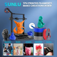 SUNLU TPU filament 1,75 mm, 3 kg, čierny, 95A flexibilná struna pre 3D tlačiarne FDM, rozmerová tolerancia +/- 0,03 mm 2