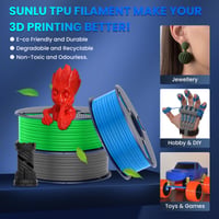 SUNLU TPU filament 1,75 mm, 3 kg, čierny, 95A flexibilná struna pre 3D tlačiarne FDM, rozmerová tolerancia +/- 0,03 mm 9