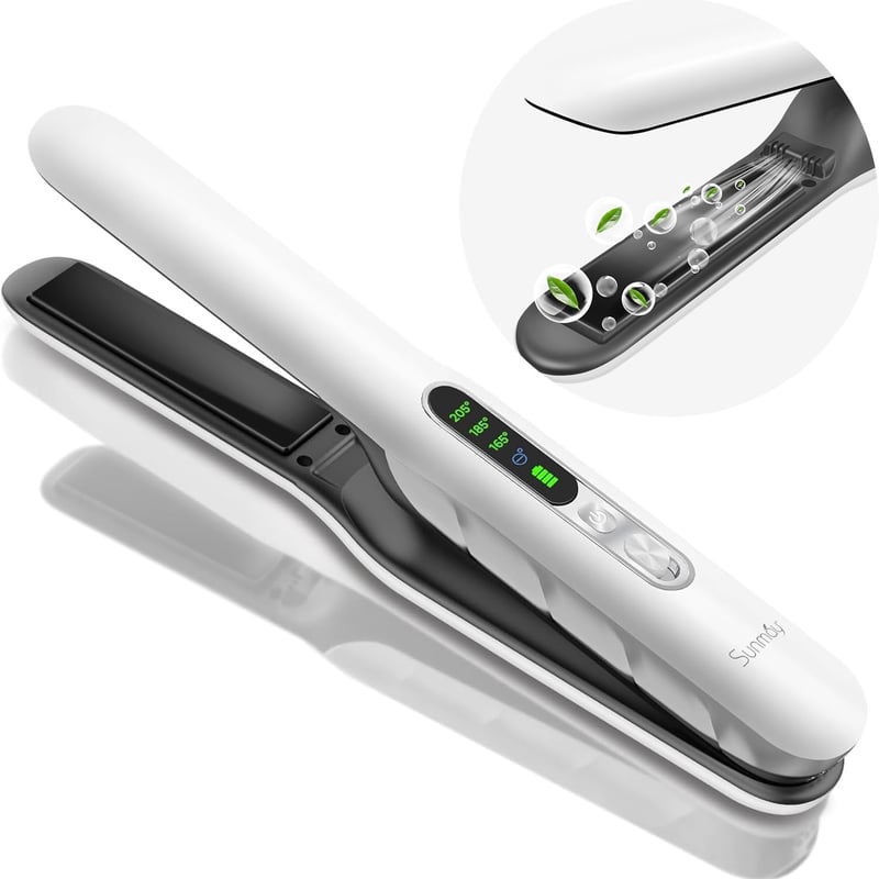 SUNMAY Voga Plus Vezeték Nélküli Hajvasaló és Hajgöndörítő - Ionos, USB-C Tölthető, 3 Hőfokozat, 5000 mAh, Kerámia Lap, Utazáshoz Ideális