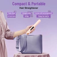 Mini placă de îndreptat și ondulator de păr 2 în 1 SUNMAY Voga, fără fir, cu acumulator, înveliș din titan, 5000 mAh, roz, 3 trepte de temperatură 7