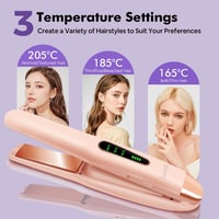Mini placă de îndreptat și ondulator de păr 2 în 1 SUNMAY Voga, fără fir, cu acumulator, înveliș din titan, 5000 mAh, roz, 3 trepte de temperatură 3