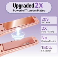 Mini placă de îndreptat și ondulator de păr 2 în 1 SUNMAY Voga, fără fir, cu acumulator, înveliș din titan, 5000 mAh, roz, 3 trepte de temperatură 2